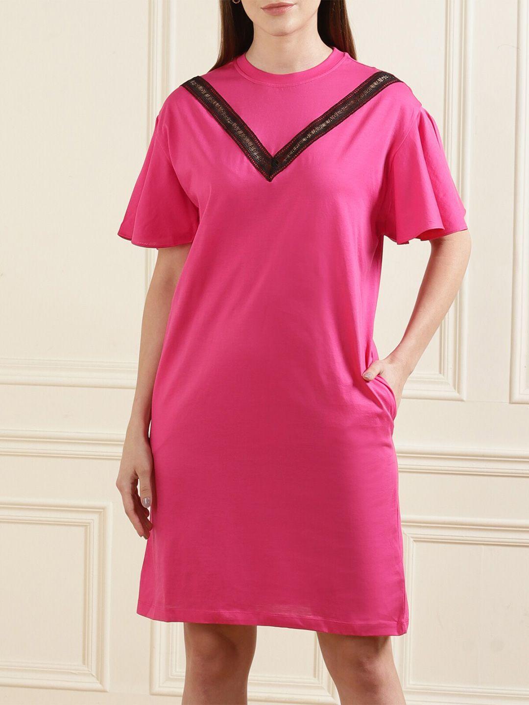 karl lagerfeld women pink sheath dress