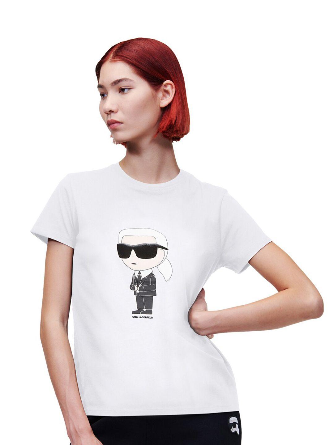 karl lagerfeld women printed organic cotton t-shirt