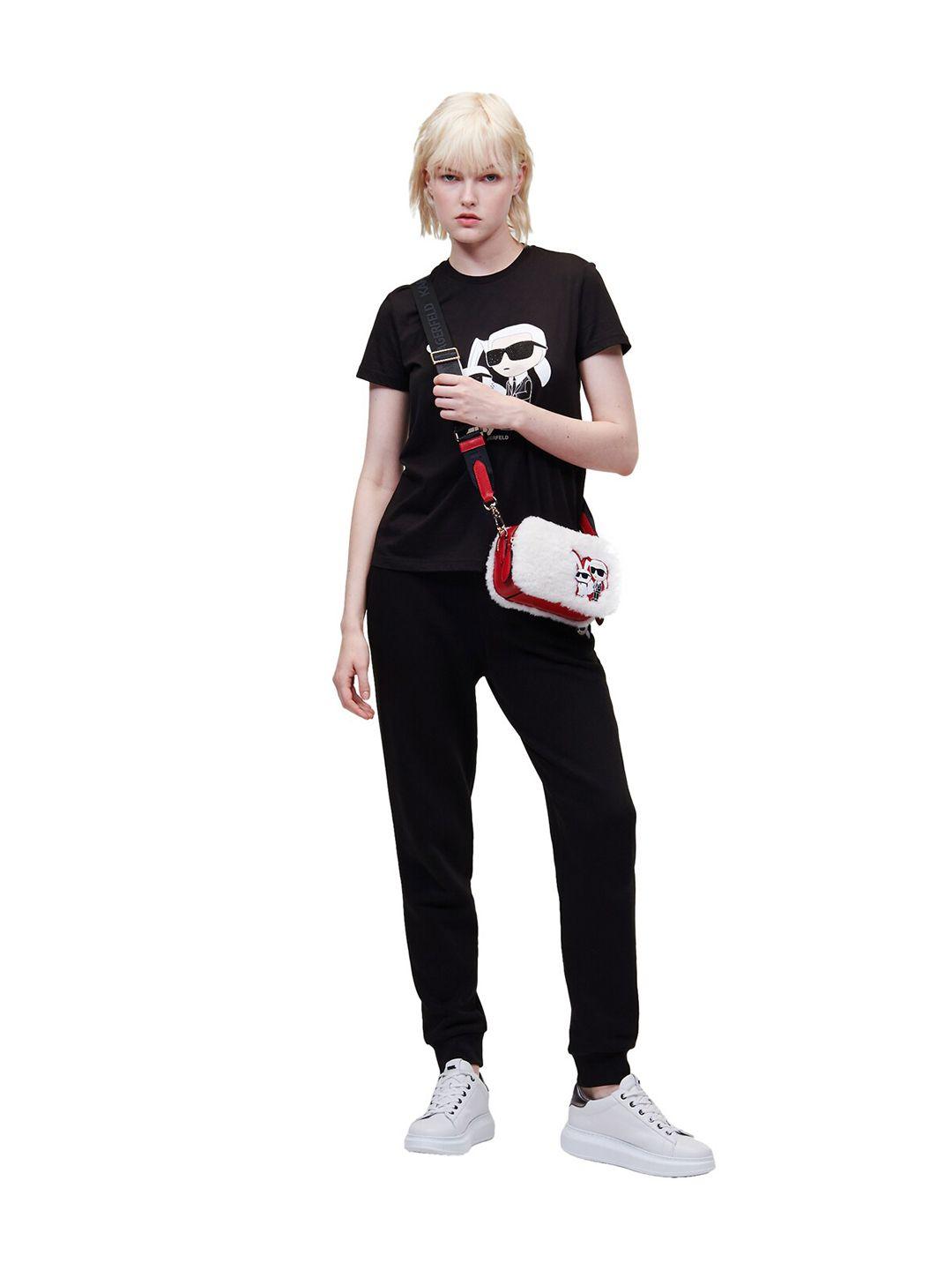 karl lagerfeld women printed pure cotton t-shirt