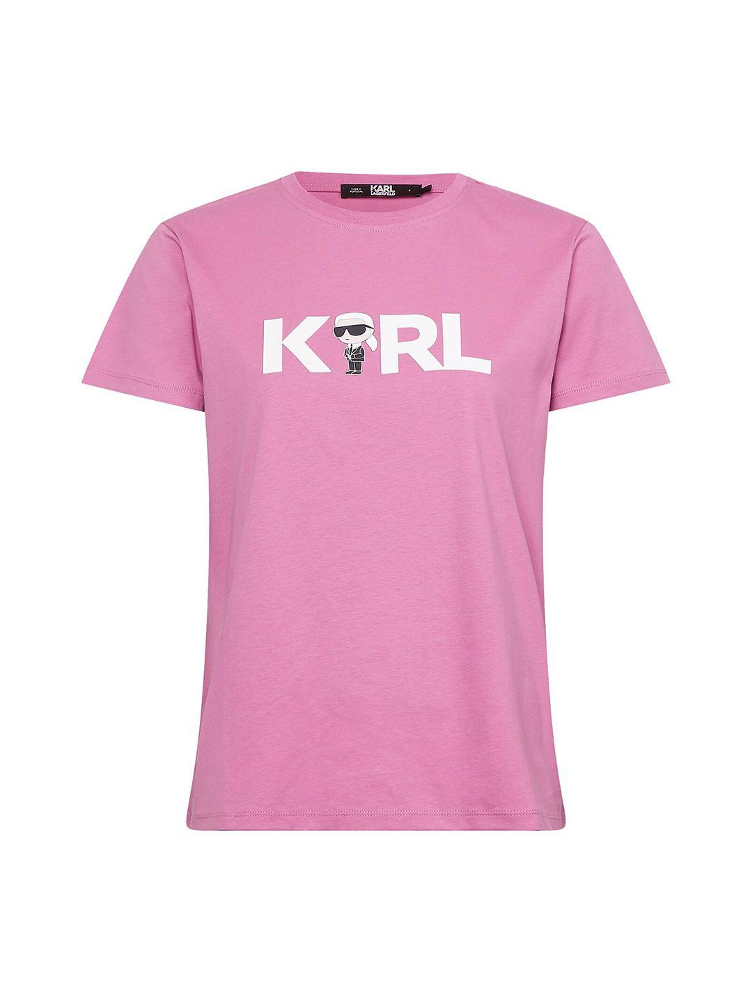 karl lagerfeld women typography pure cotton t-shirt