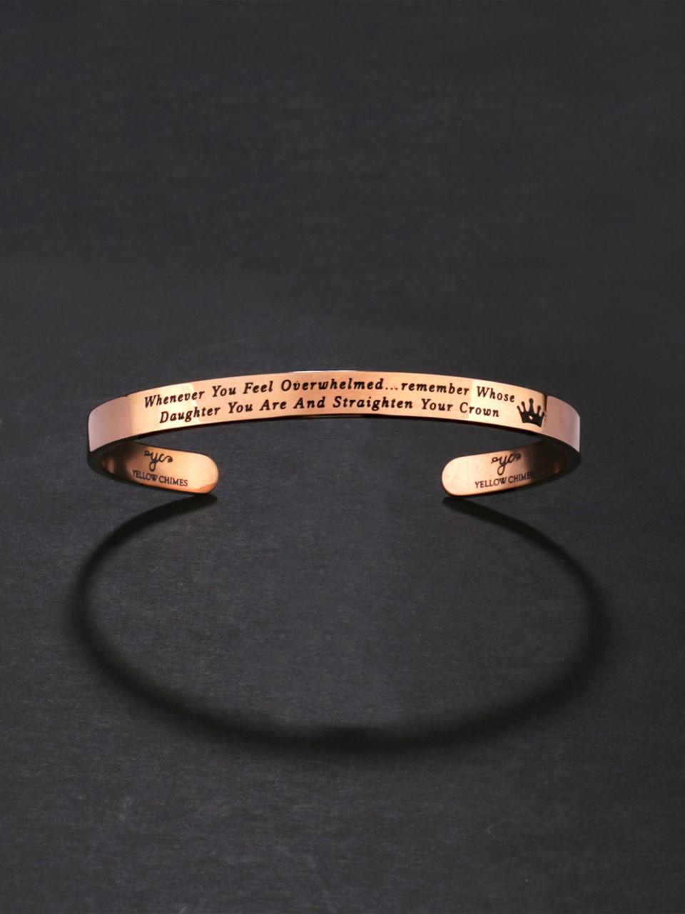 karma bands collection inspirational message engraved stainless steel cuff bracelet