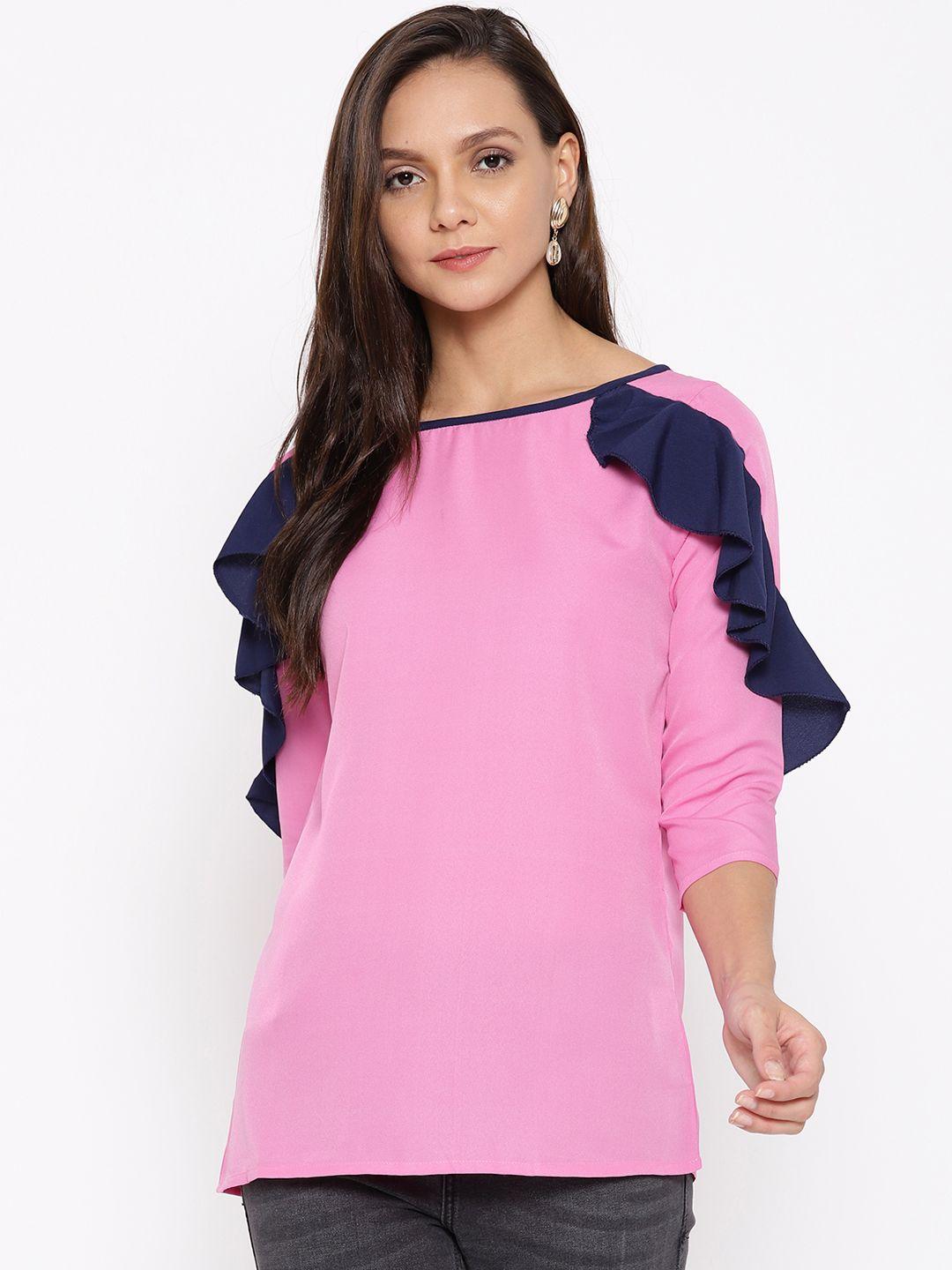 karmic vision women pink solid top