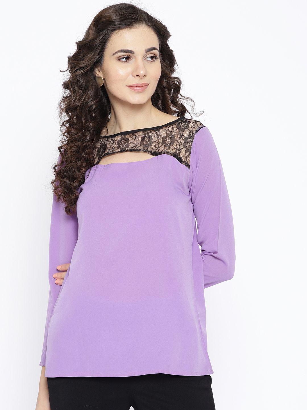 karmic vision women purple solid top