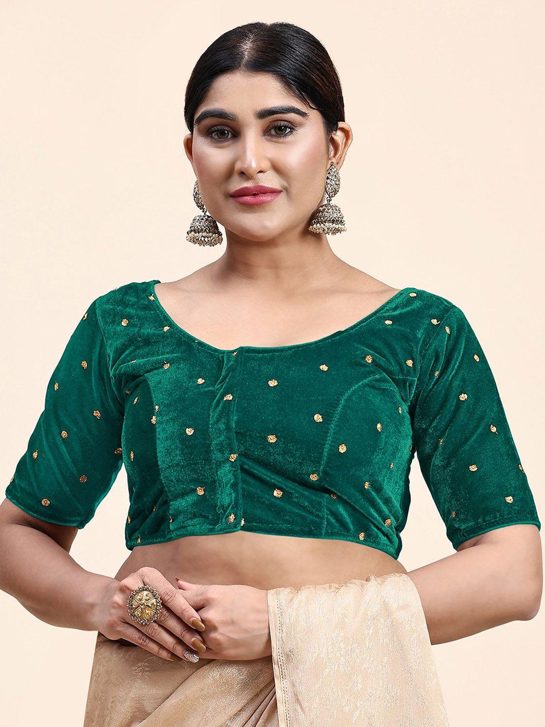kasak sequined velvet saree blouse