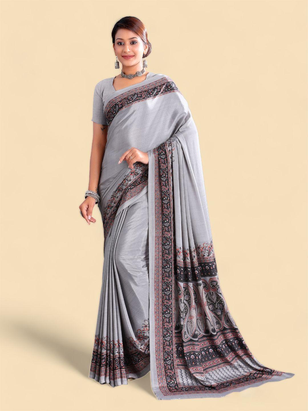 kasak abstract printed crepe silk saree