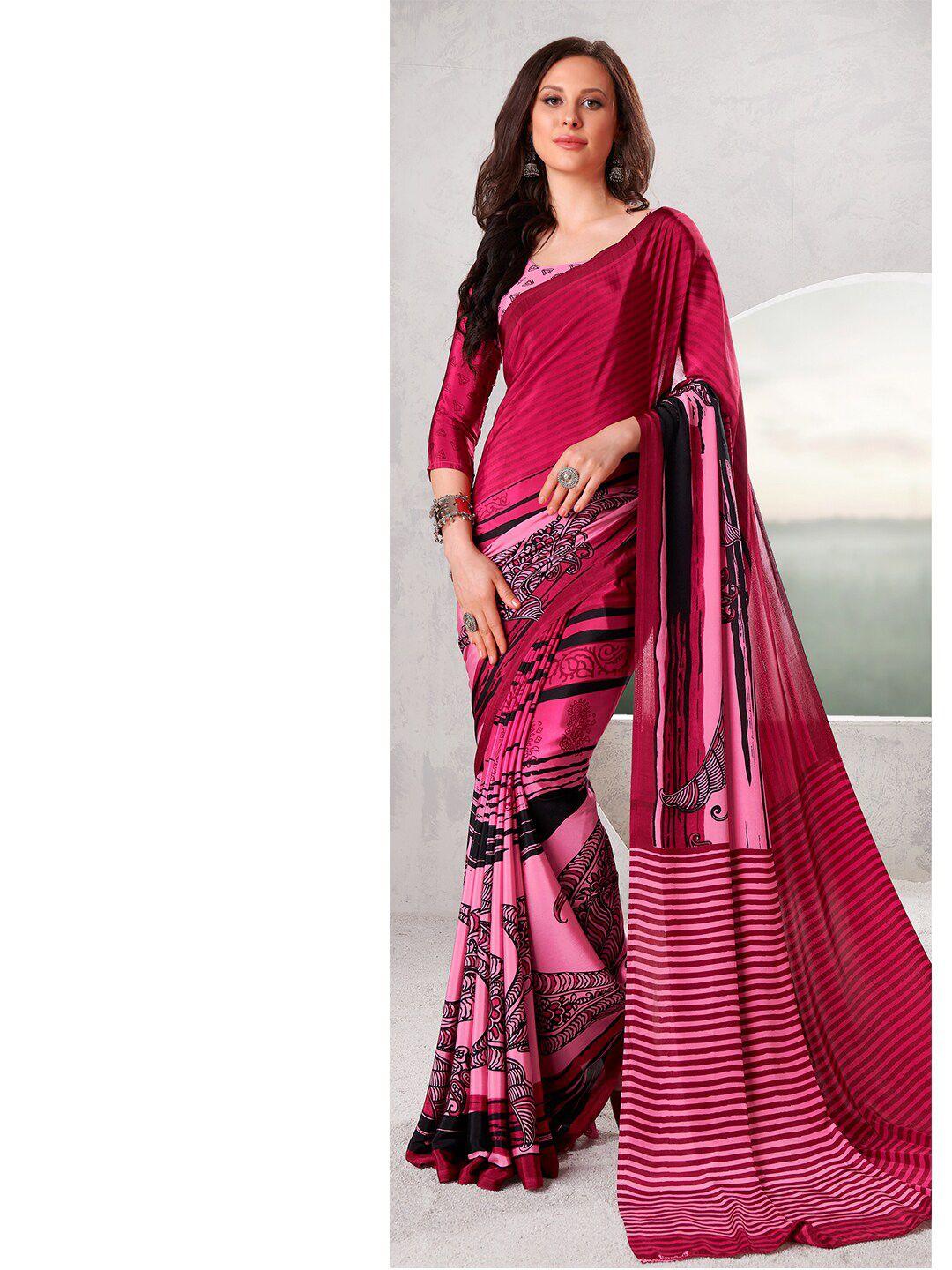 kasak abstract printed pure crepe saree