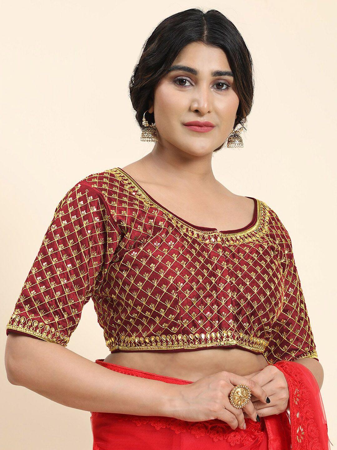 kasak embellished padded phantom silk saree blouse