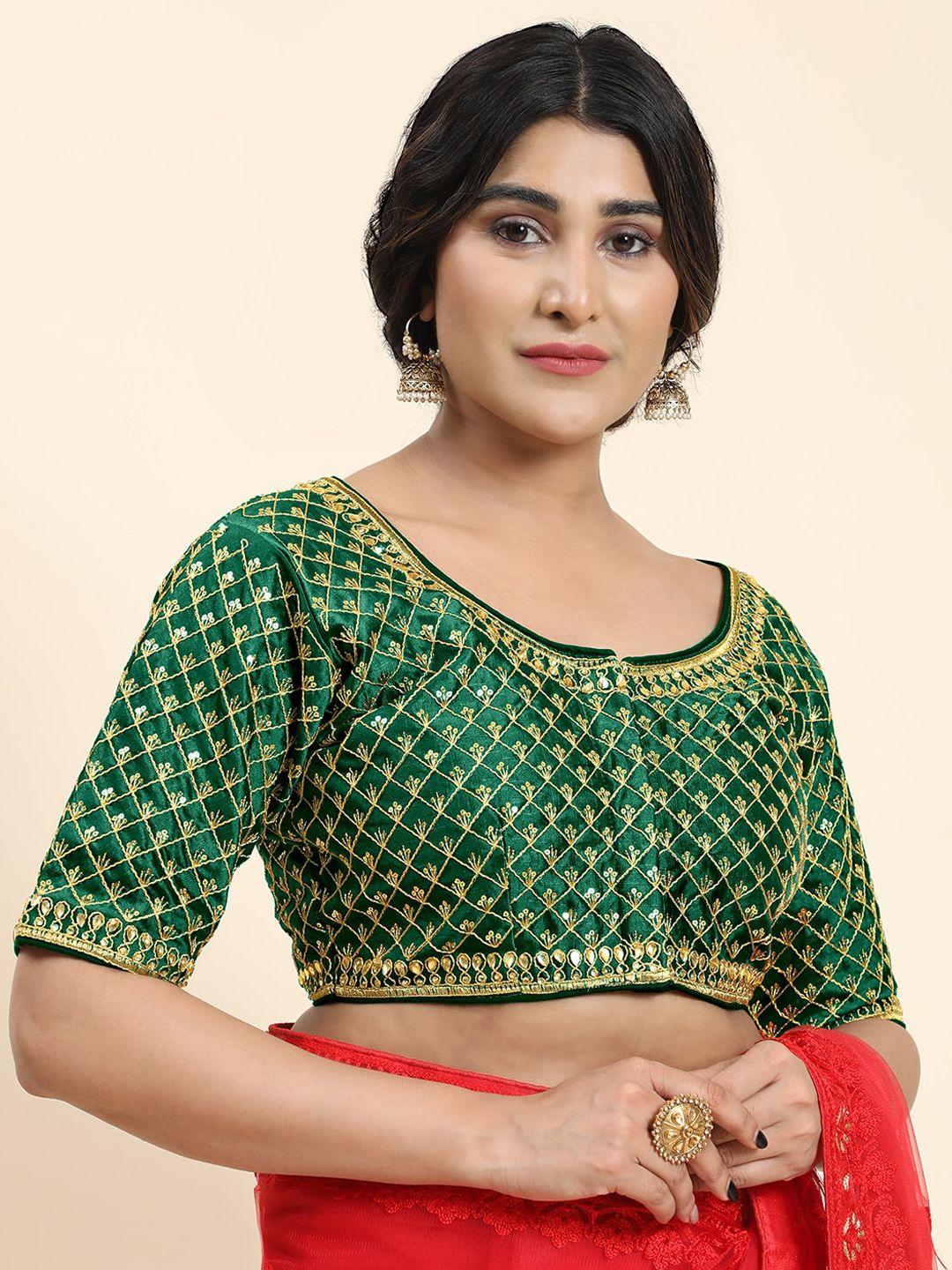 kasak embroidered padded saree blouse