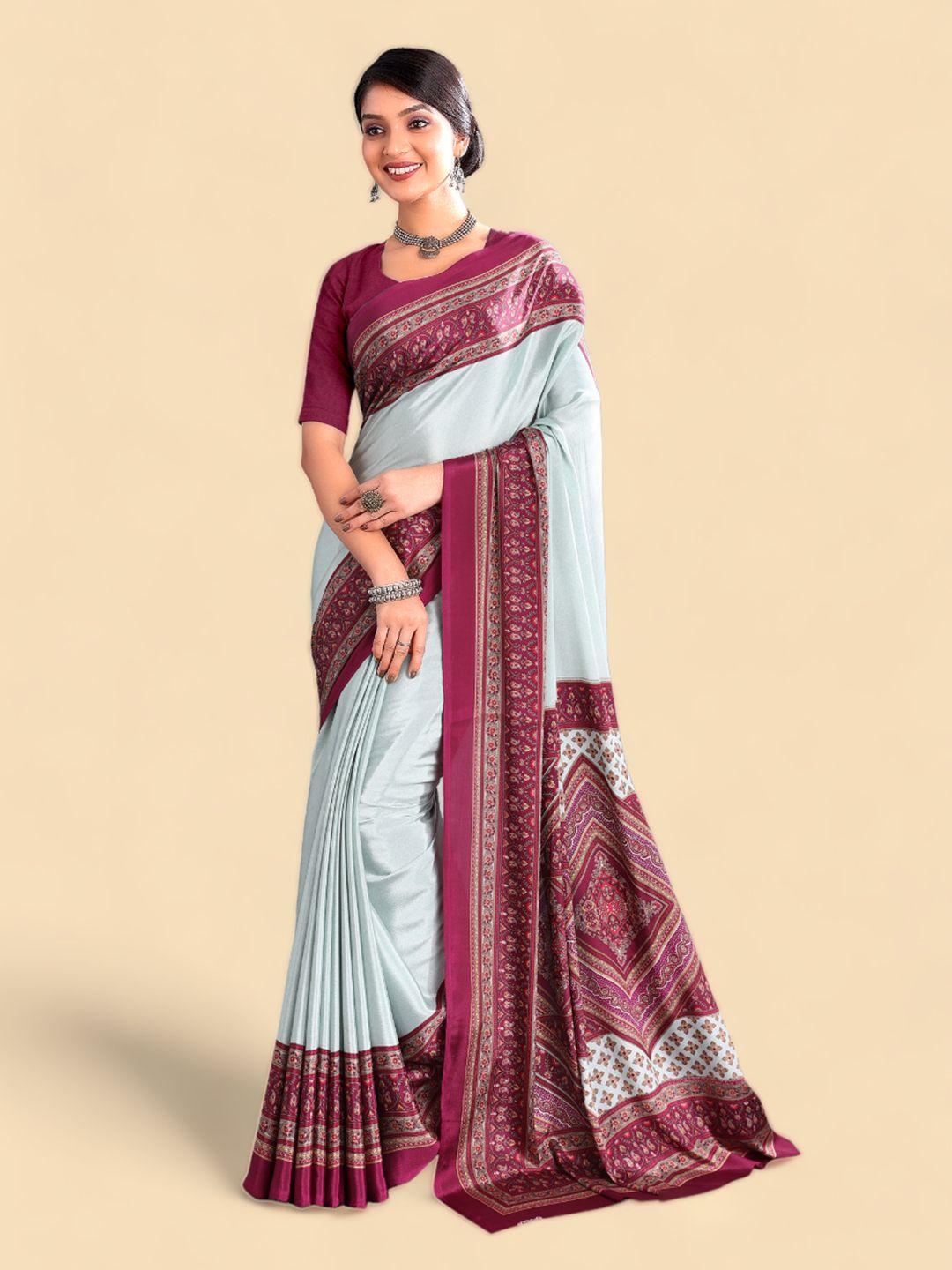 kasak ethnic motifs printed poly crepe saree