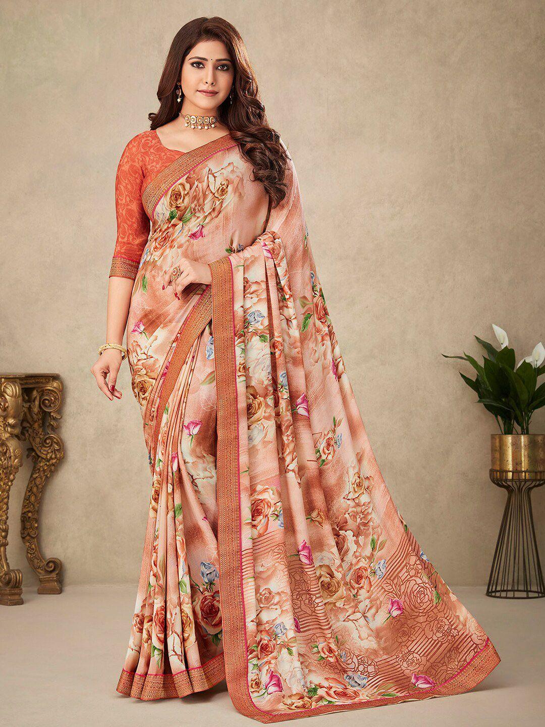 kasak floral printed silk blend saree