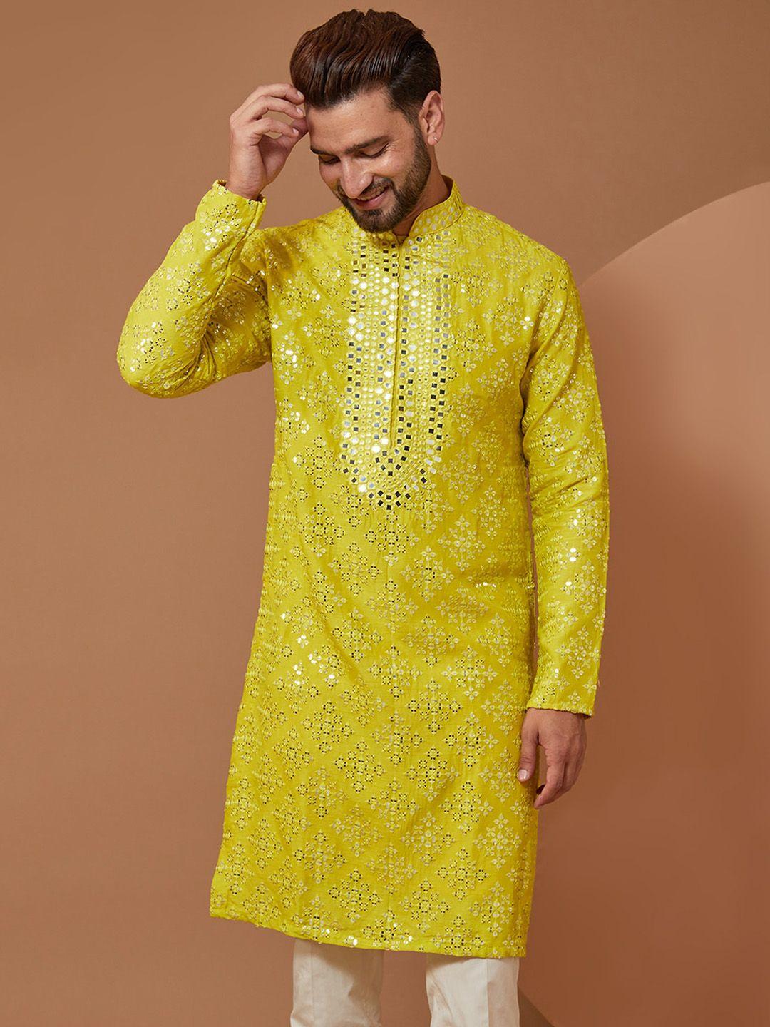 kasbah clothing nishchaiy sajdeh mirror work embellished mandarin collar straight kurta