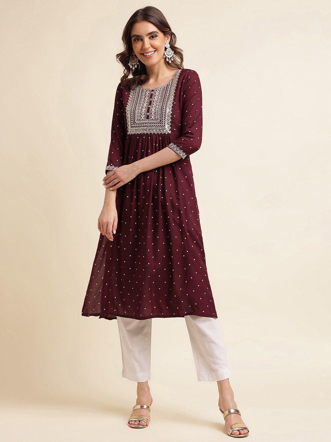 kasee  ethnic motifs embroidered thread work kurta