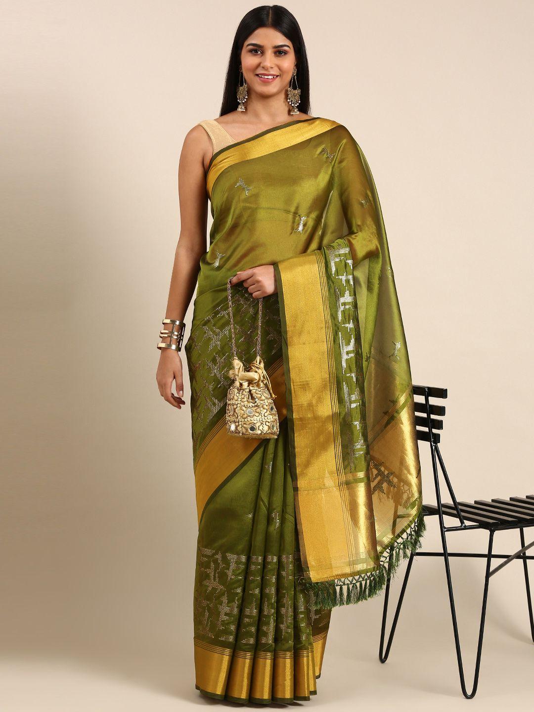 kasee embellished sequinned silk blend saree