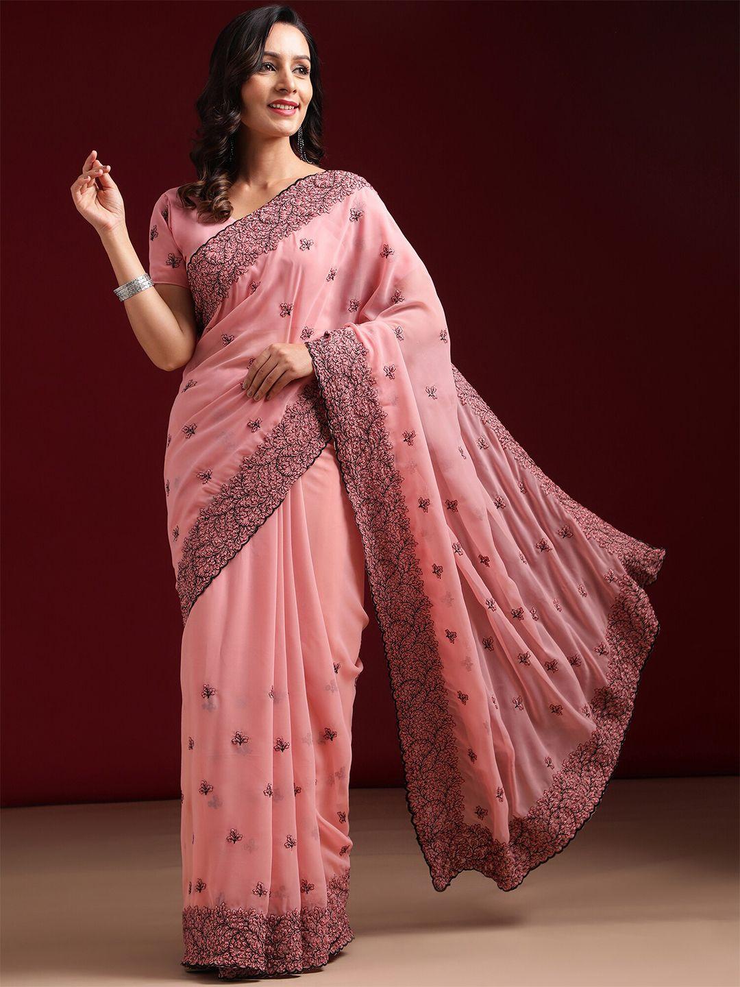 kasee floral embroidered saree