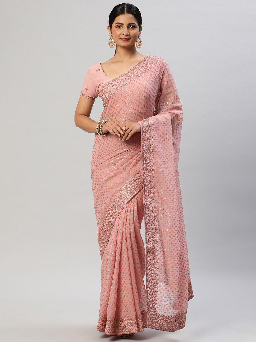 kasee geometric printed embroidered saree