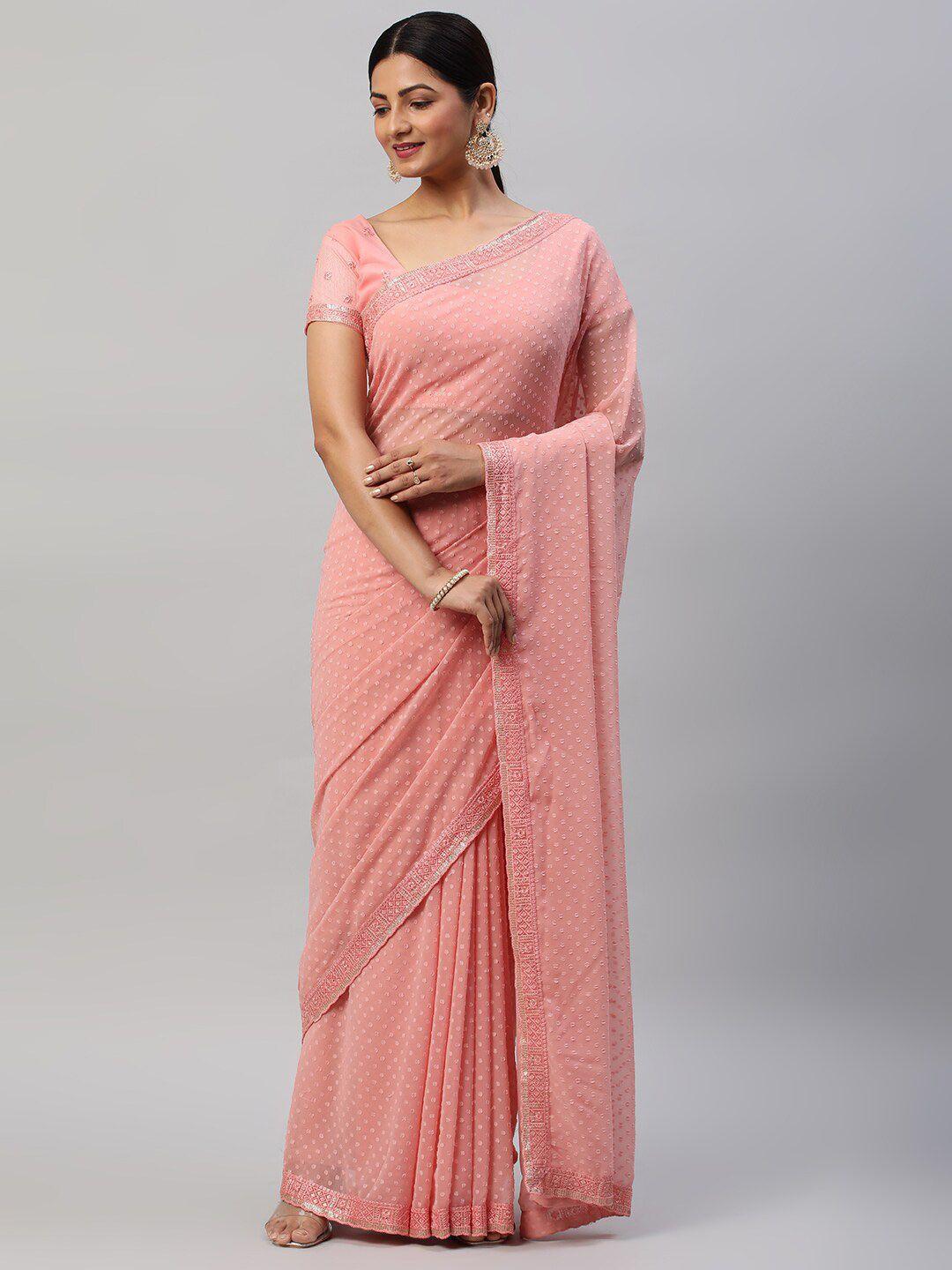 kasee geometric woven design embroidered saree