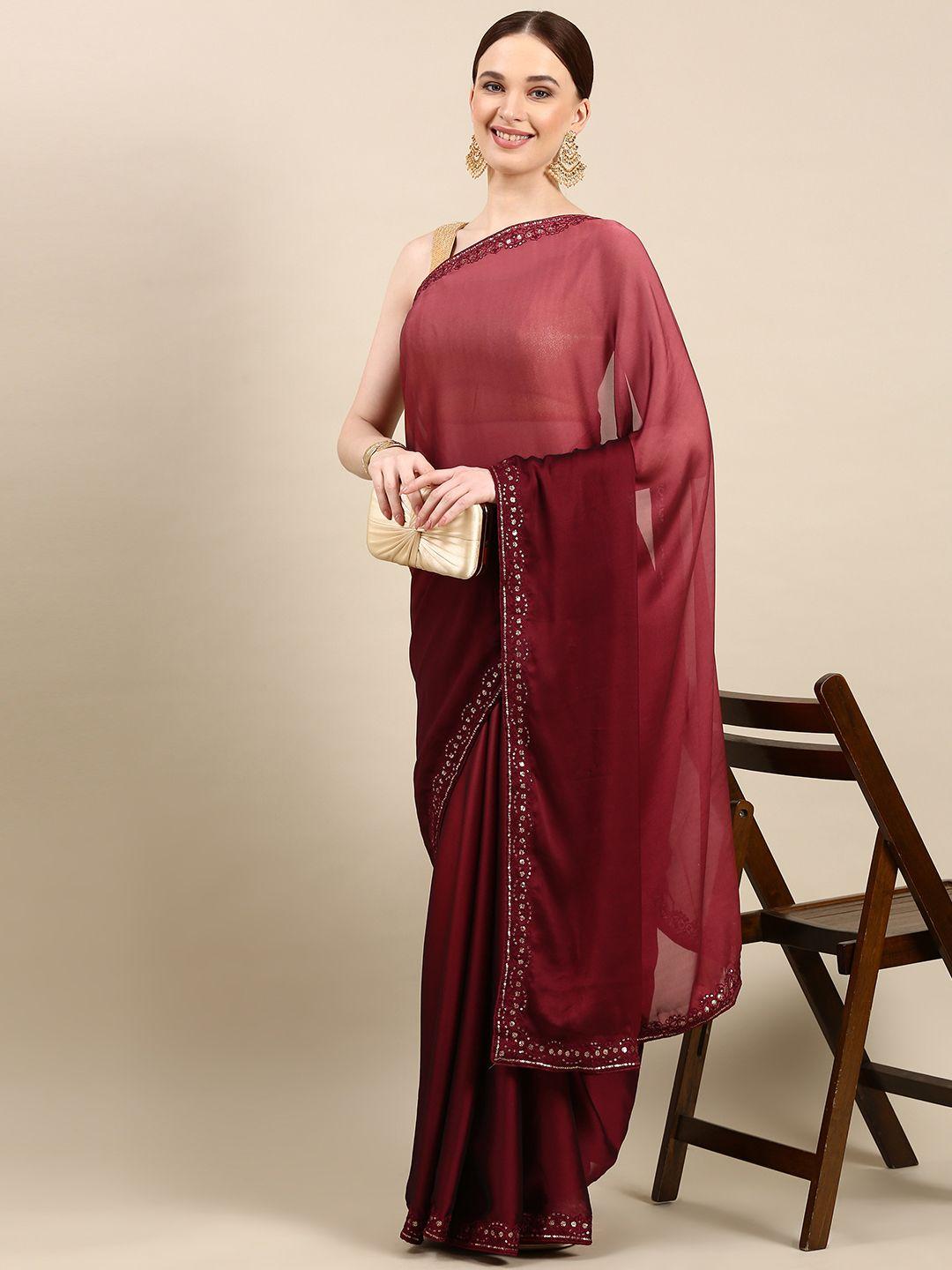 kasee solid georgette saree