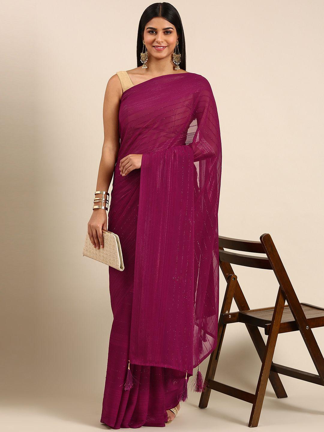 kasee striped embroidered saree