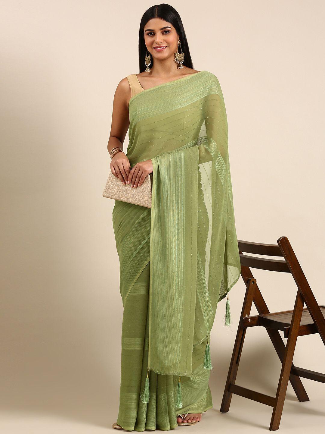 kasee striped embroidered saree