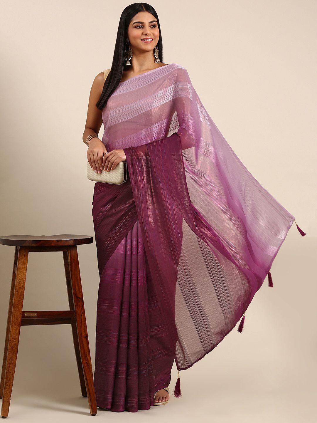 kasee striped embroidered saree