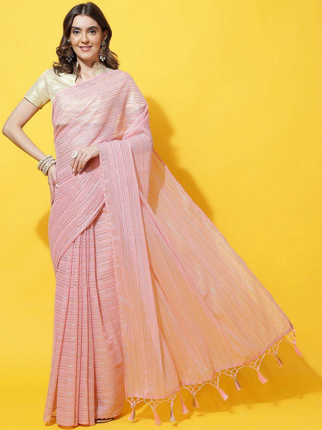 kasee striped poly georgette saree