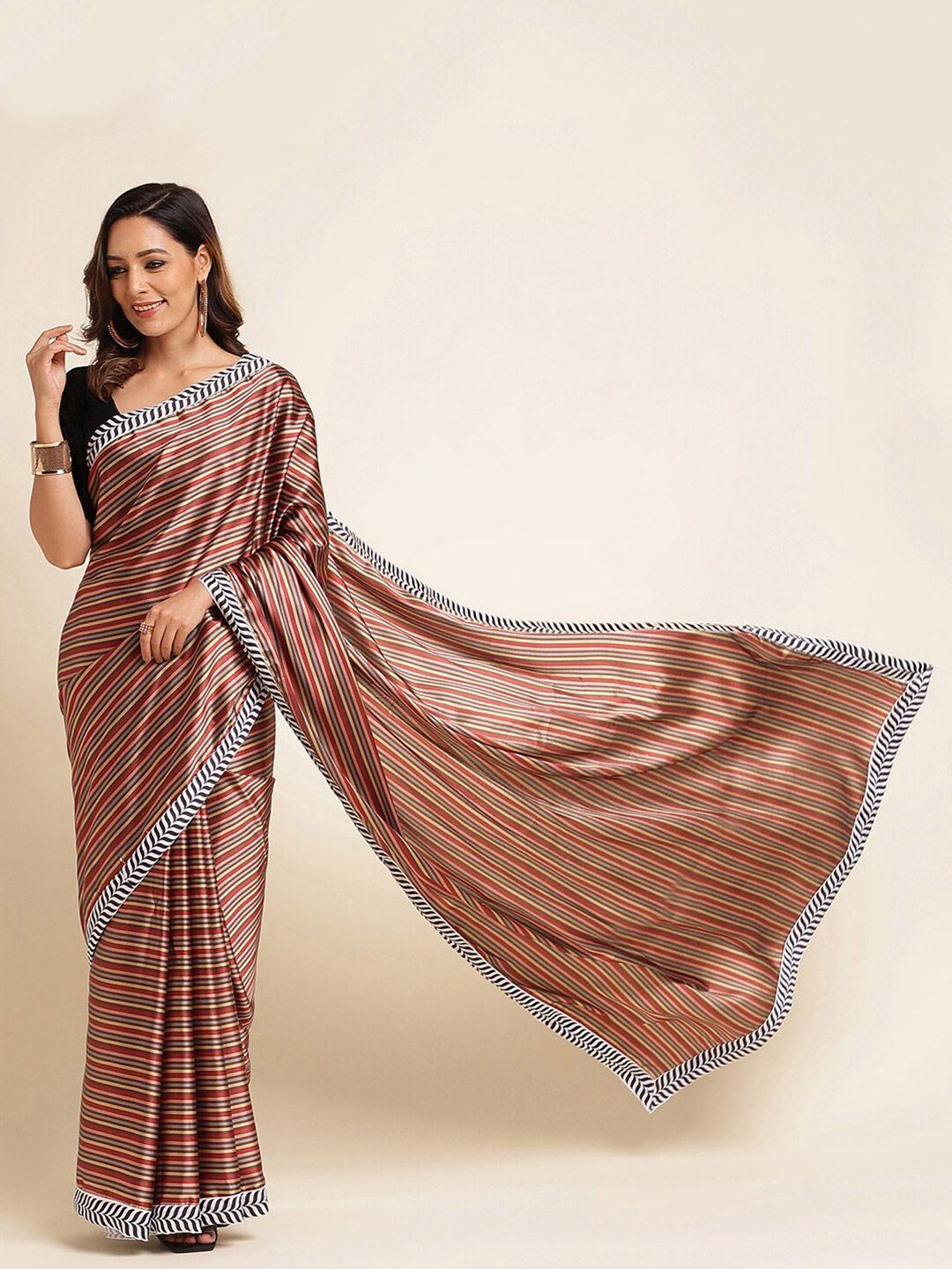 kasee striped satin saree