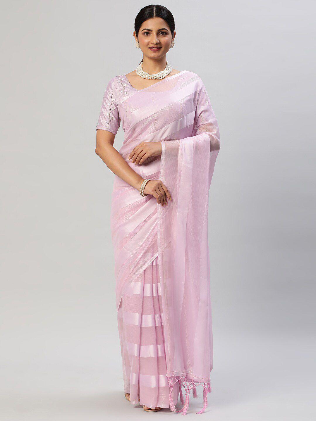 kasee striped satin saree