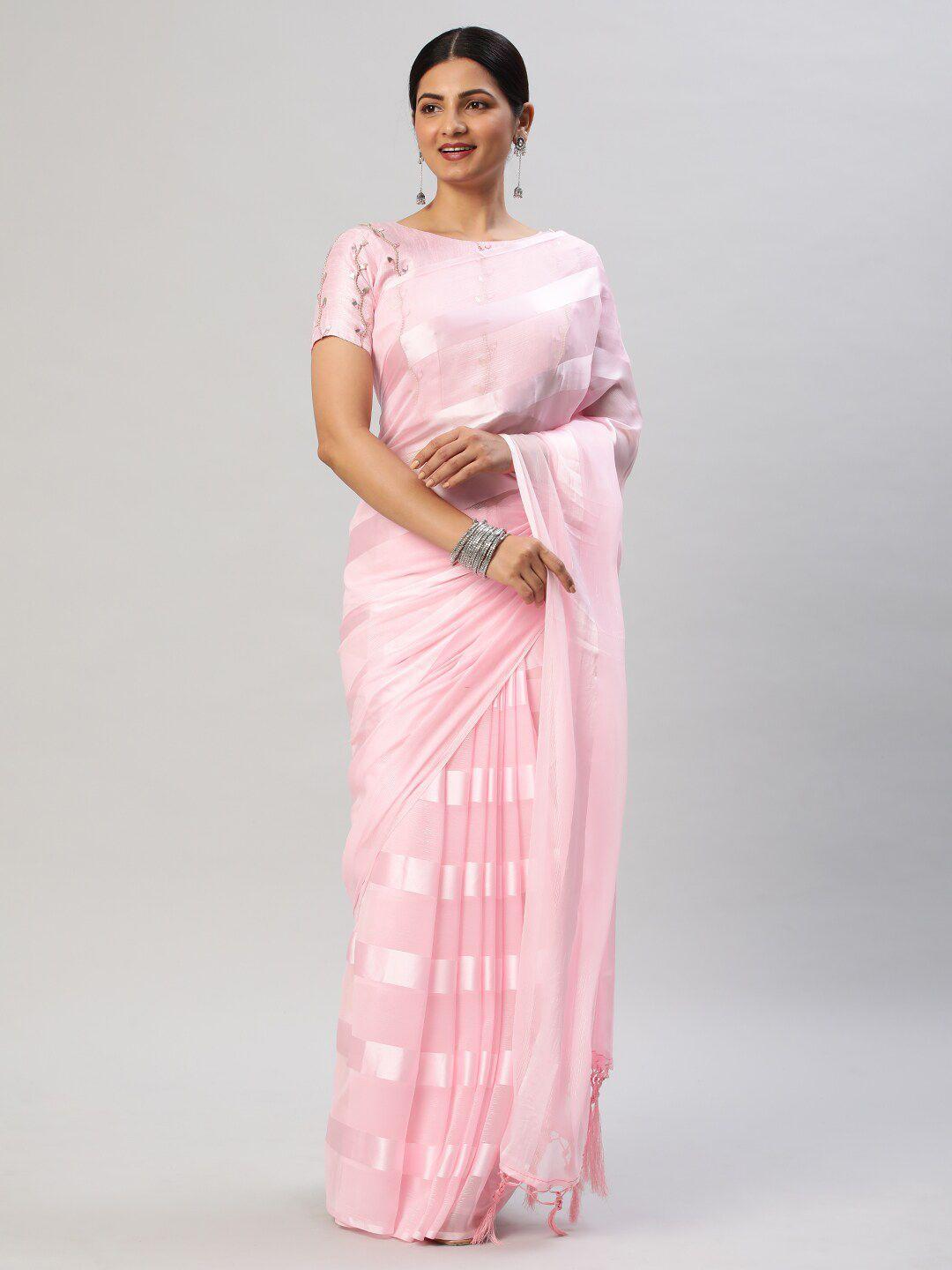 kasee striped satin saree