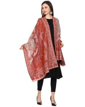 kashmiri kani woven pure wool stole