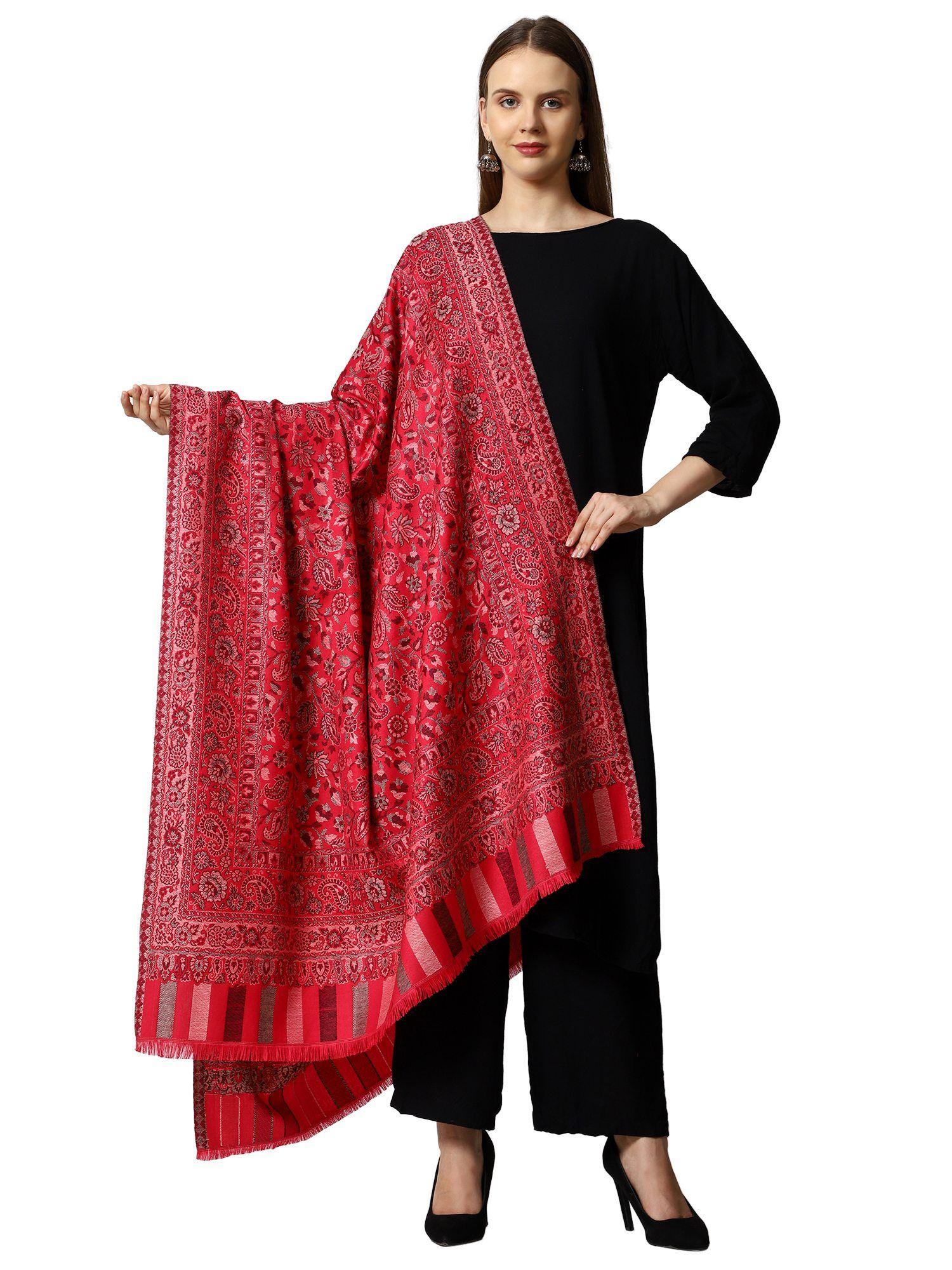 kashmiri wool shawl for women-magenta