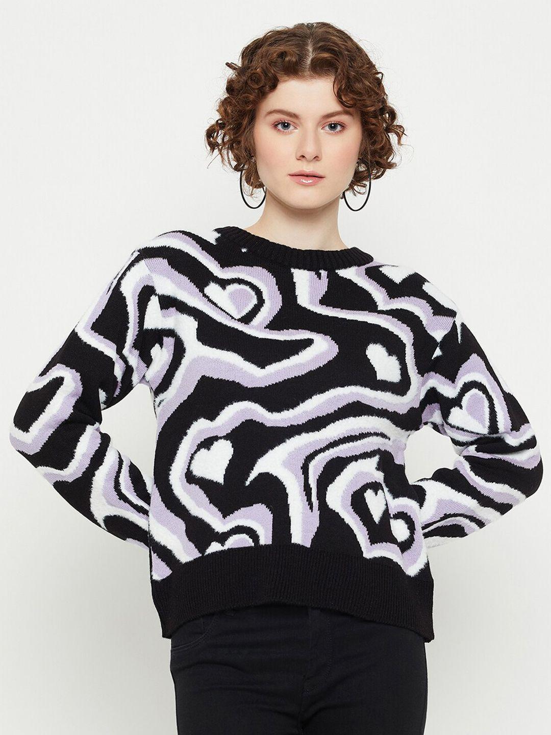 kasma abstract printed woollen pullover