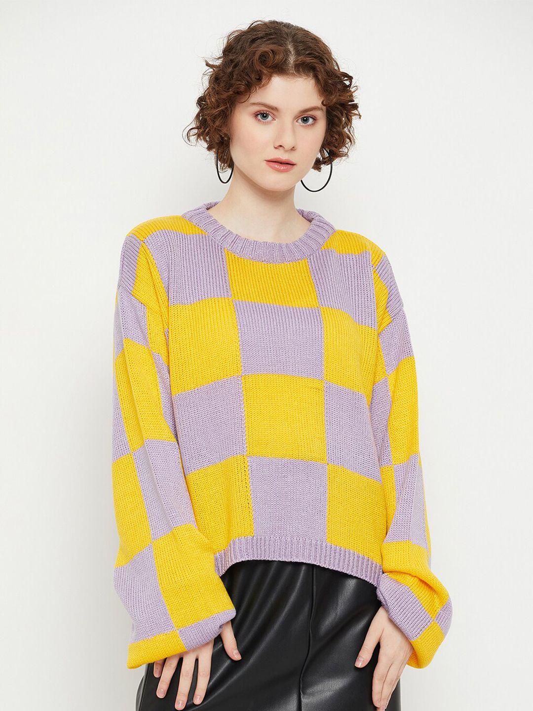 kasma checked wool pullover sweater