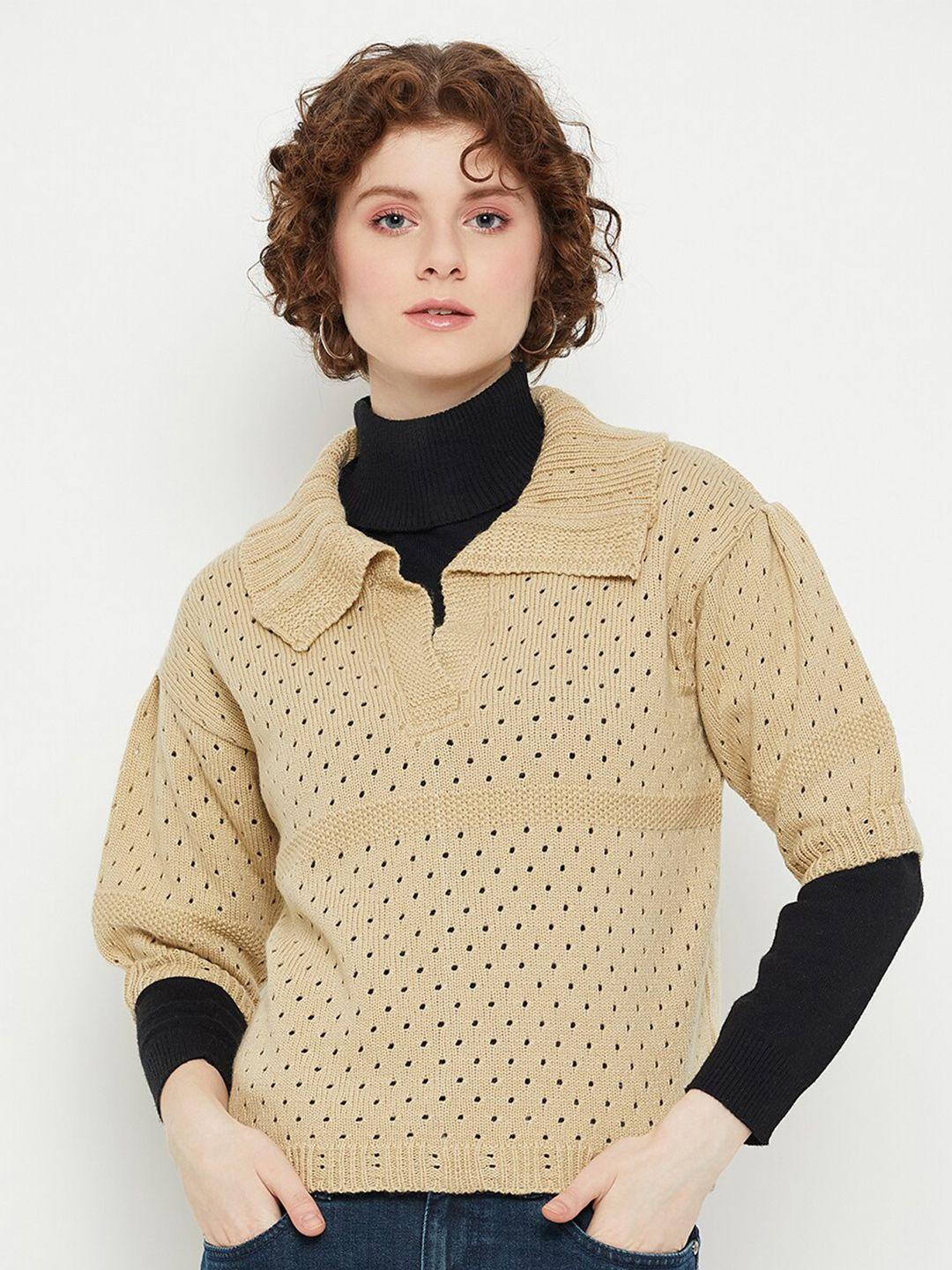 kasma open knit woollen pullover