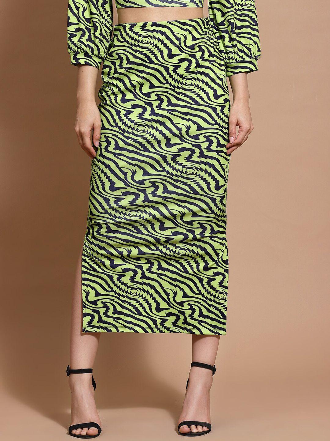 kassually abstract printed midi pencil skirt