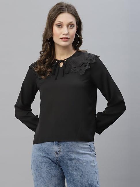 kassually black relaxed fit top