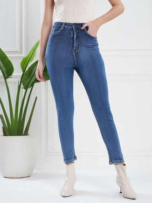 kassually blue relaxed fit mid rise jeans