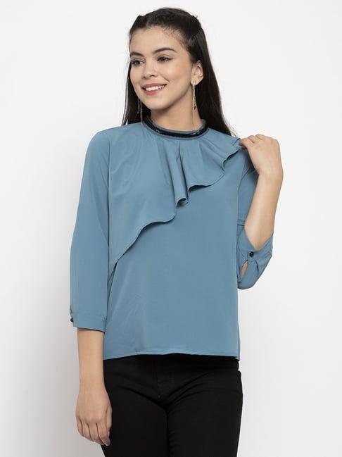 kassually blue relaxed fit top
