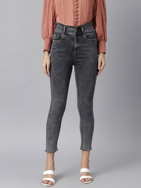 kassually grey relaxed fit high rise jeans