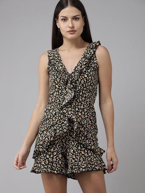 kassually multicolor floral print playsuit