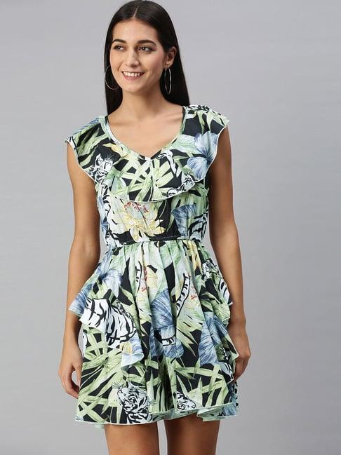 kassually multicolor printed playsuit