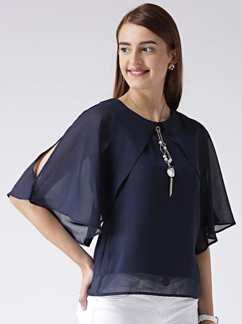 kassually navy relaxed fit top