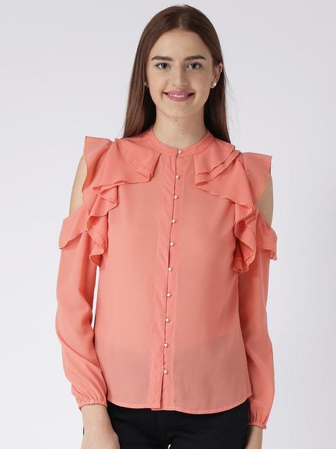 kassually peach relaxed fit shirt