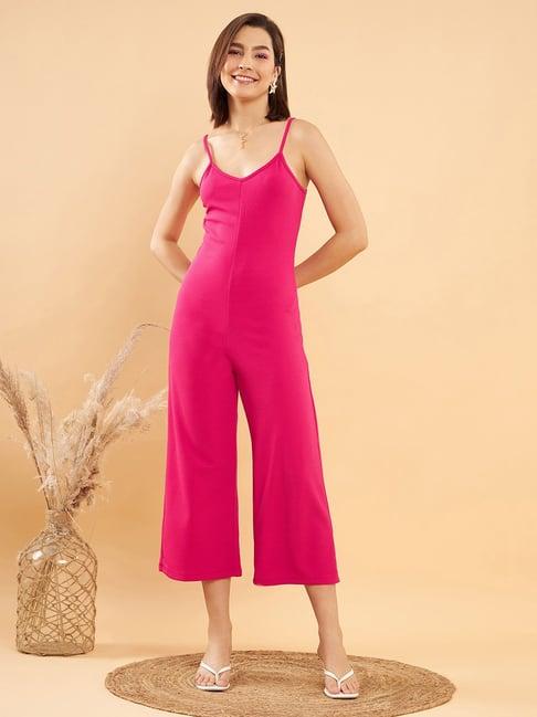 kassually pink midi jumpsuit