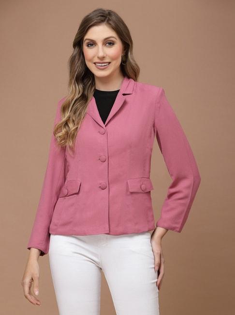 kassually pink relaxed fit blazer