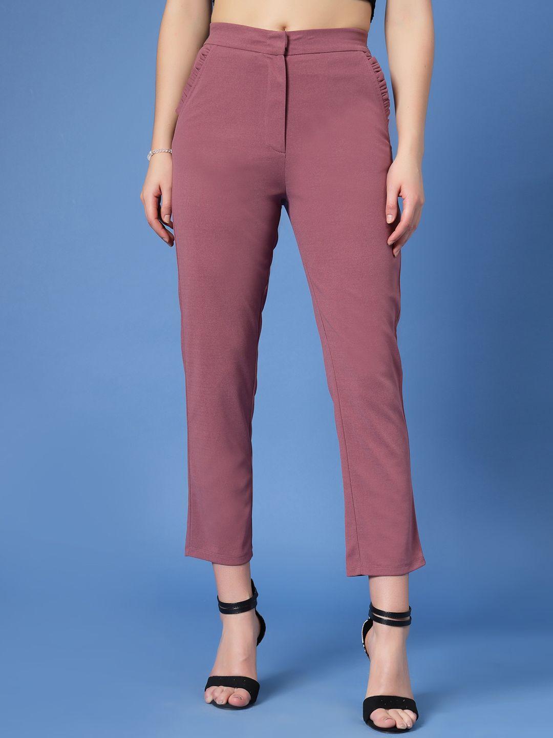kassually women mid rise cropped trousers