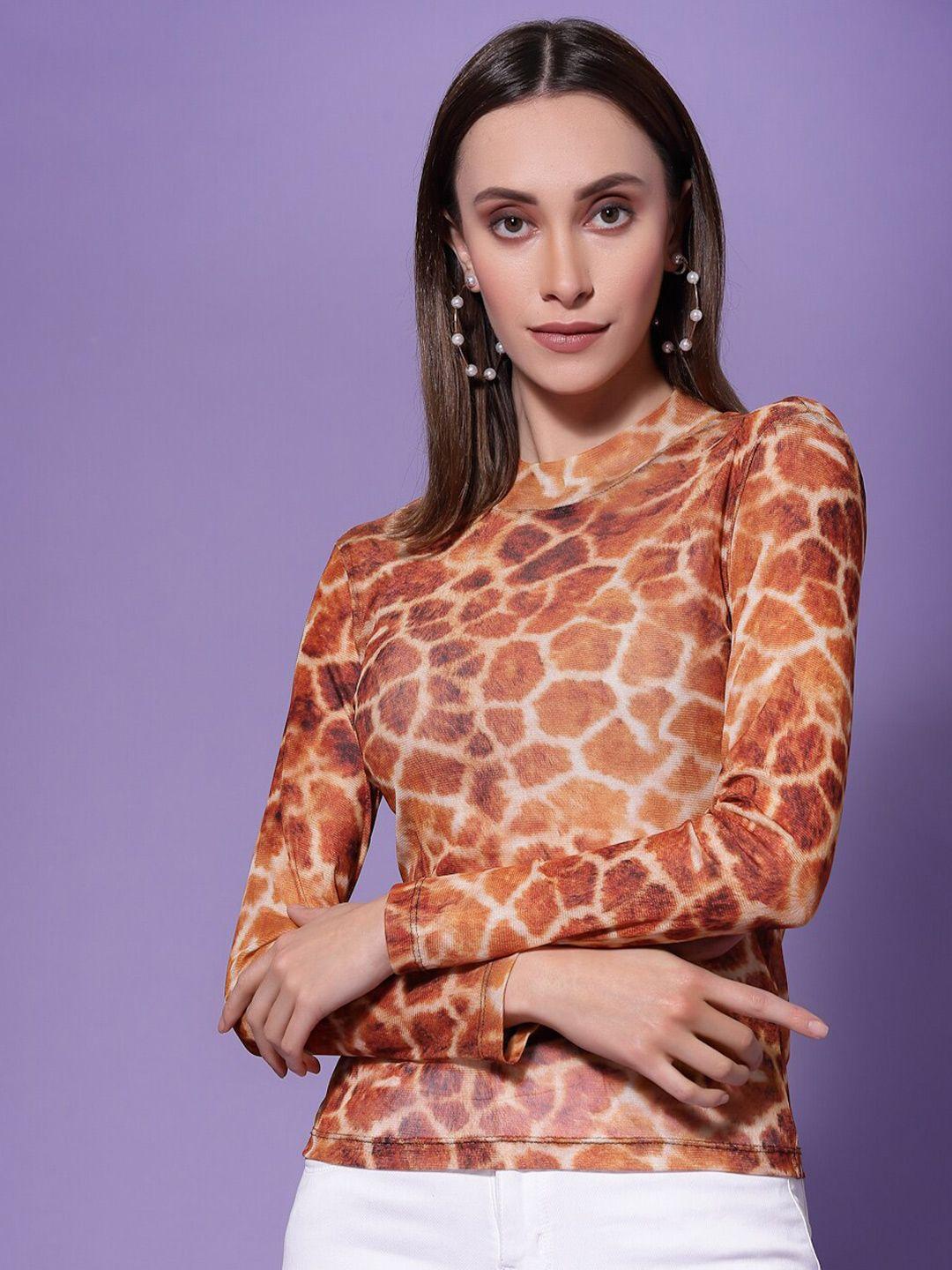 kassually animal print net top