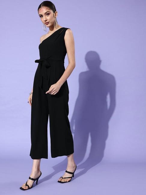 kassually black midi basic jumpsuit