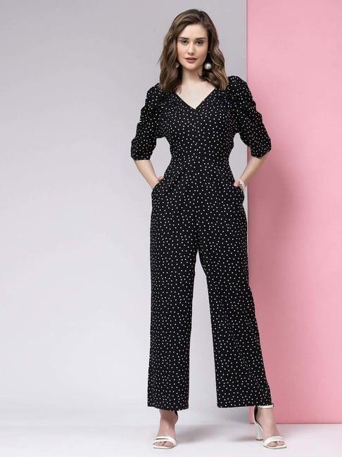 kassually black printed jumpsuit