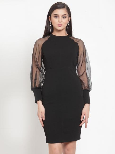 kassually black regular fit a line dress