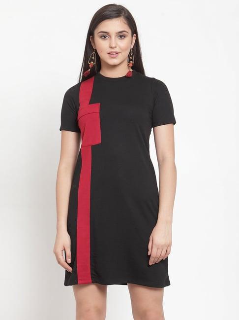 kassually black regular fit t shirt dress